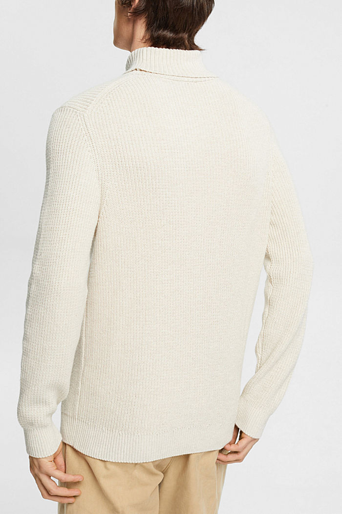 Chunky knit roll neck jumper, OFF WHITE, detail-asia image number 3