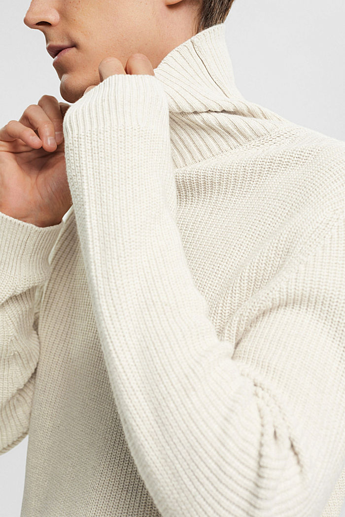 Chunky knit roll neck jumper, OFF WHITE, detail-asia image number 2