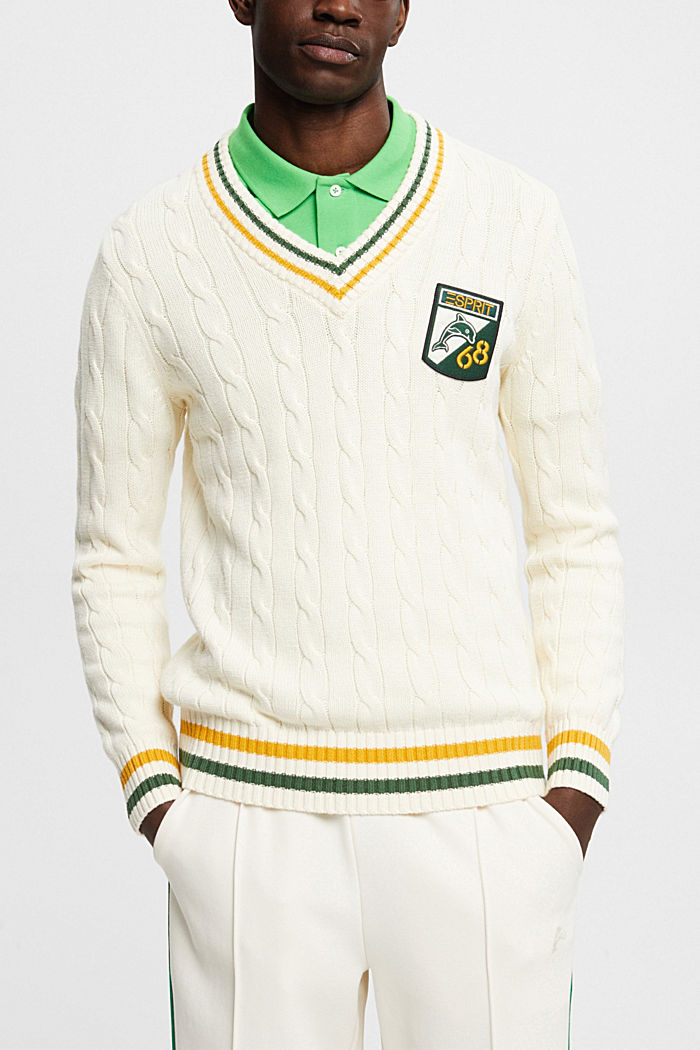 돌핀 로고 팁 스웨터, OFF WHITE, detail-asia image number 0