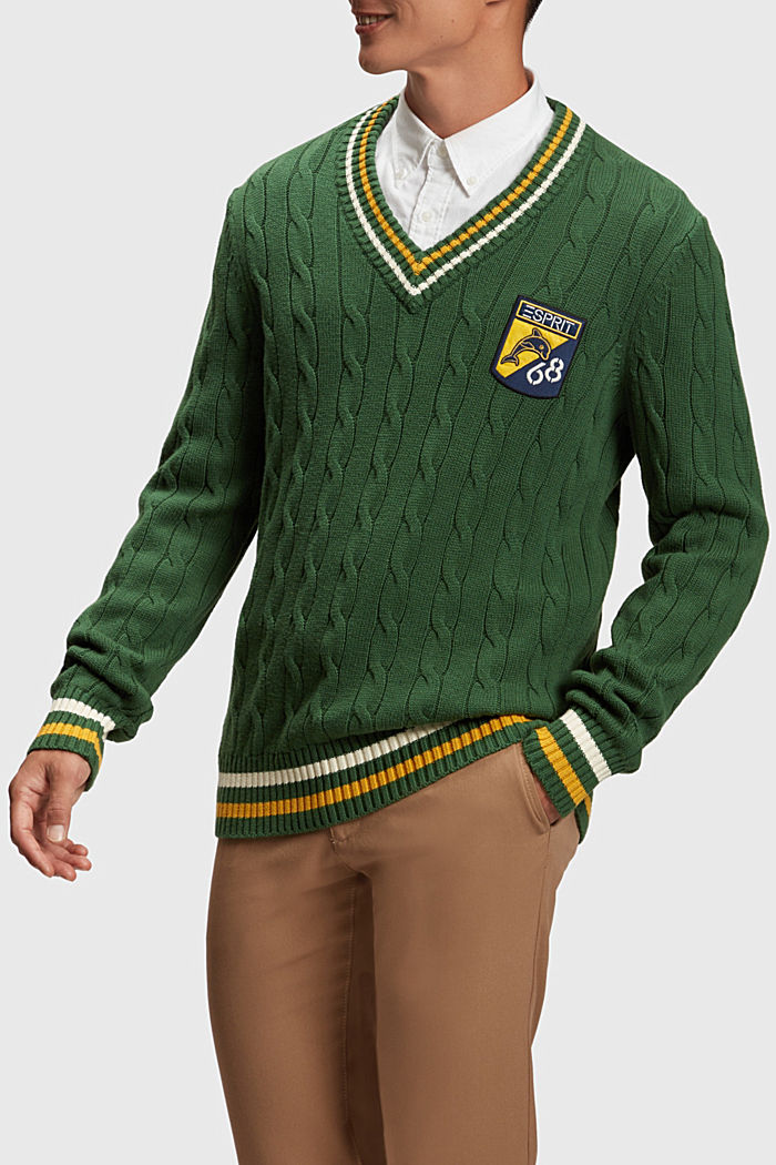 돌핀 로고 팁 스웨터, EMERALD GREEN, detail-asia image number 0