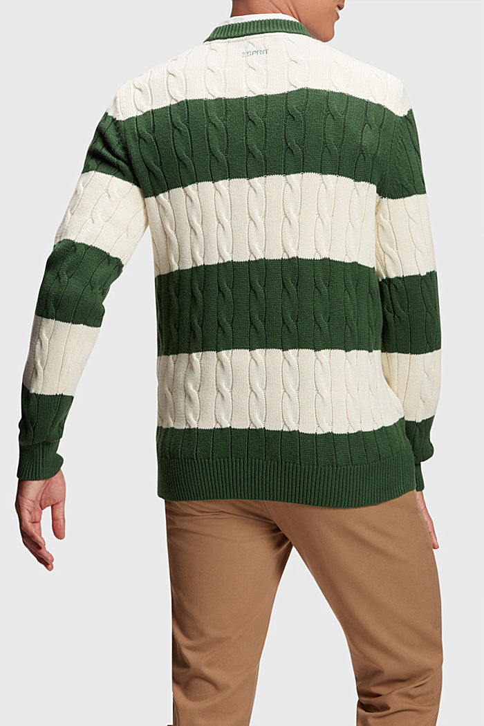 Striped cable knit sweater, OFF WHITE, detail-asia image number 2