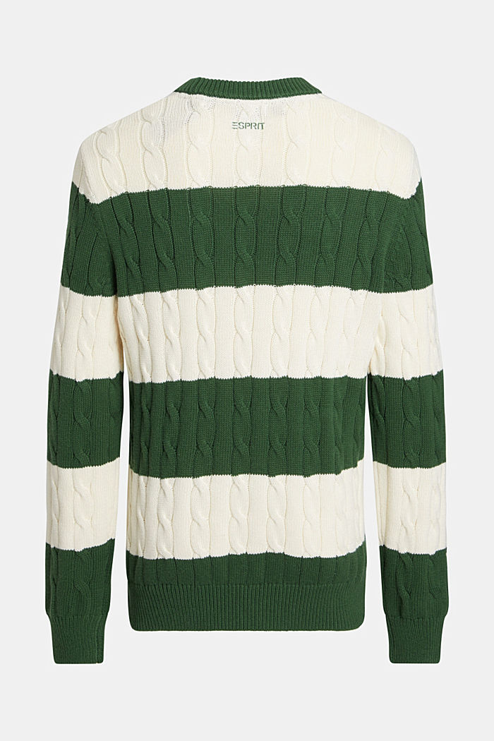 Striped cable knit sweater, OFF WHITE, detail-asia image number 5