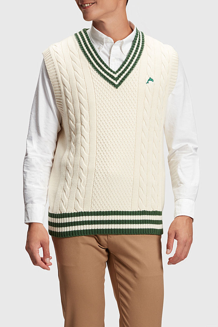 College sweater vest, BEIGE, detail-asia image number 0