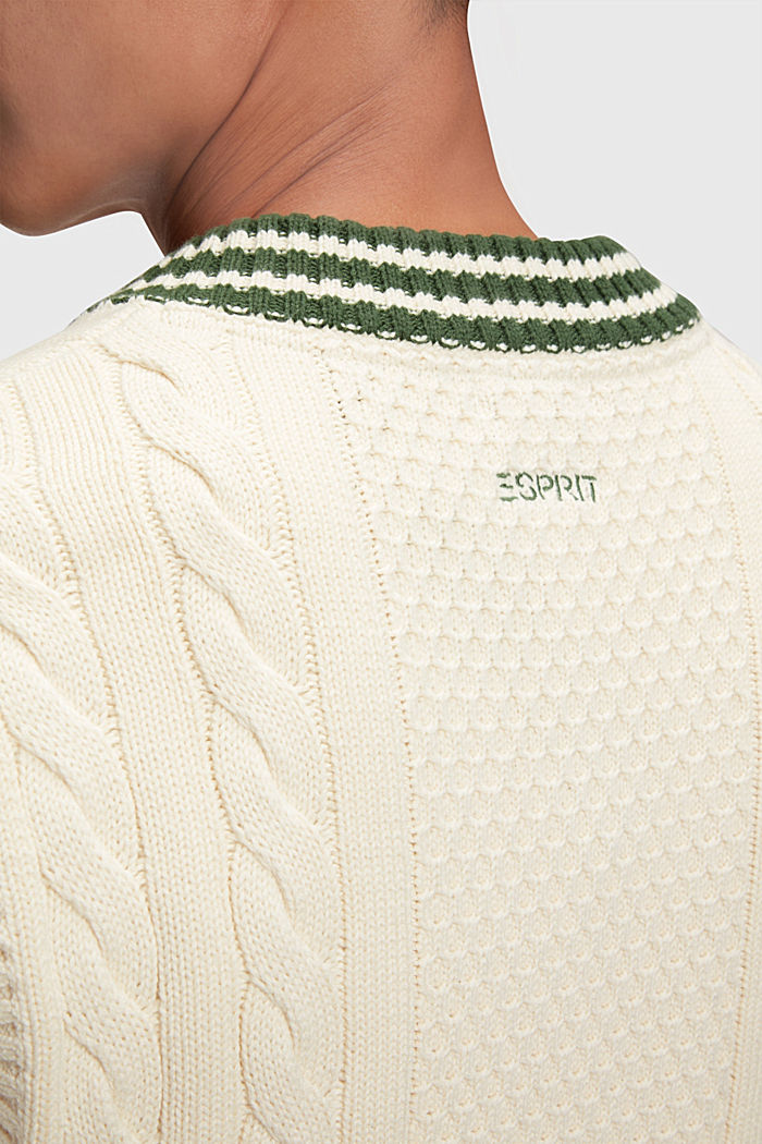 College sweater vest, BEIGE, detail-asia image number 3