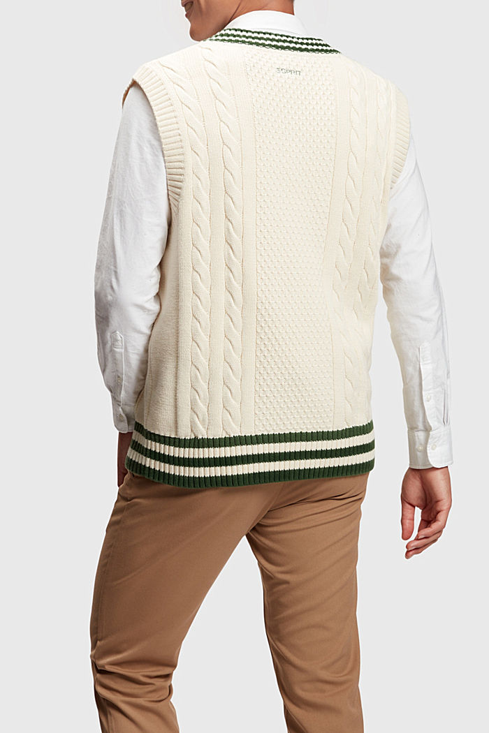 College sweater vest, BEIGE, detail-asia image number 1