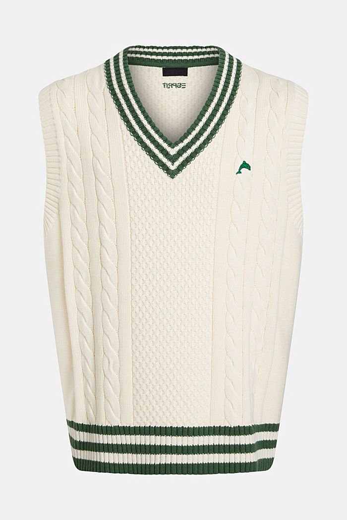 College sweater vest, BEIGE, detail-asia image number 4