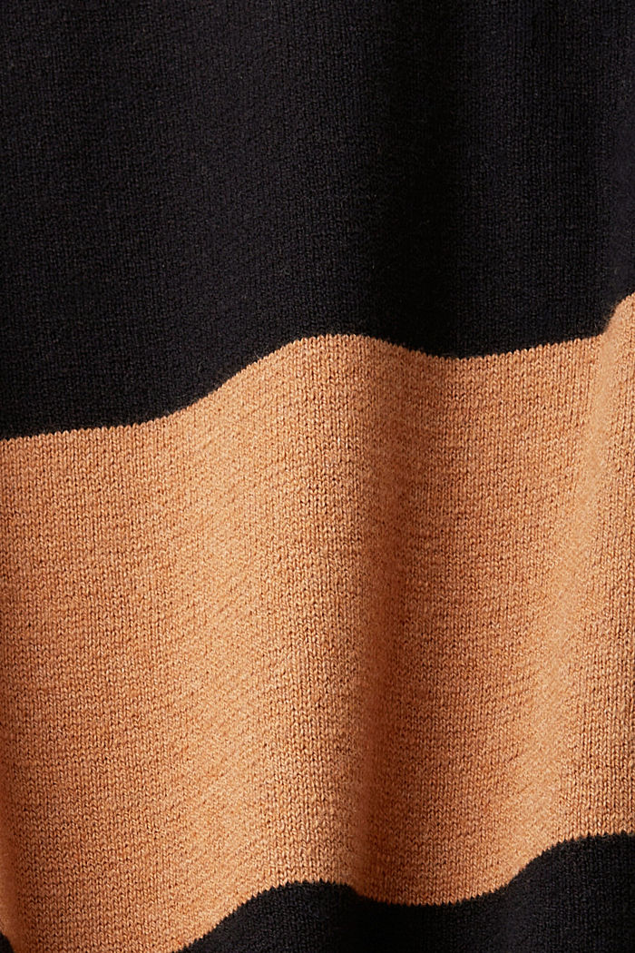 含羊絨成分的條紋套頭毛衣, 黑色, detail-asia image number 5