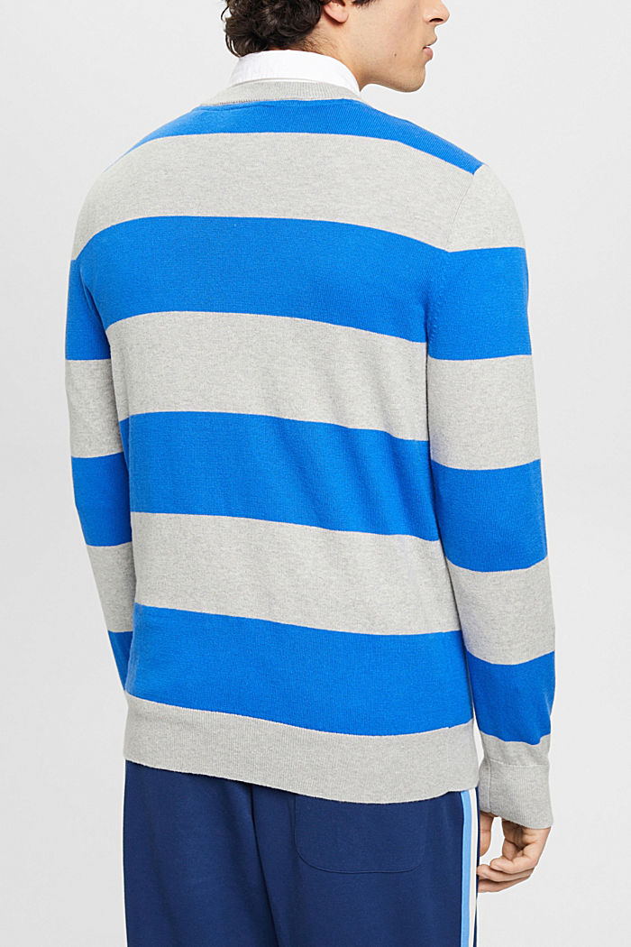含羊絨成分的條紋套頭毛衣, 藍色, detail-asia image number 3