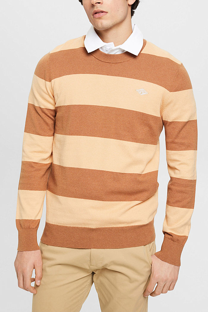 Striped knit jumper with cashmere