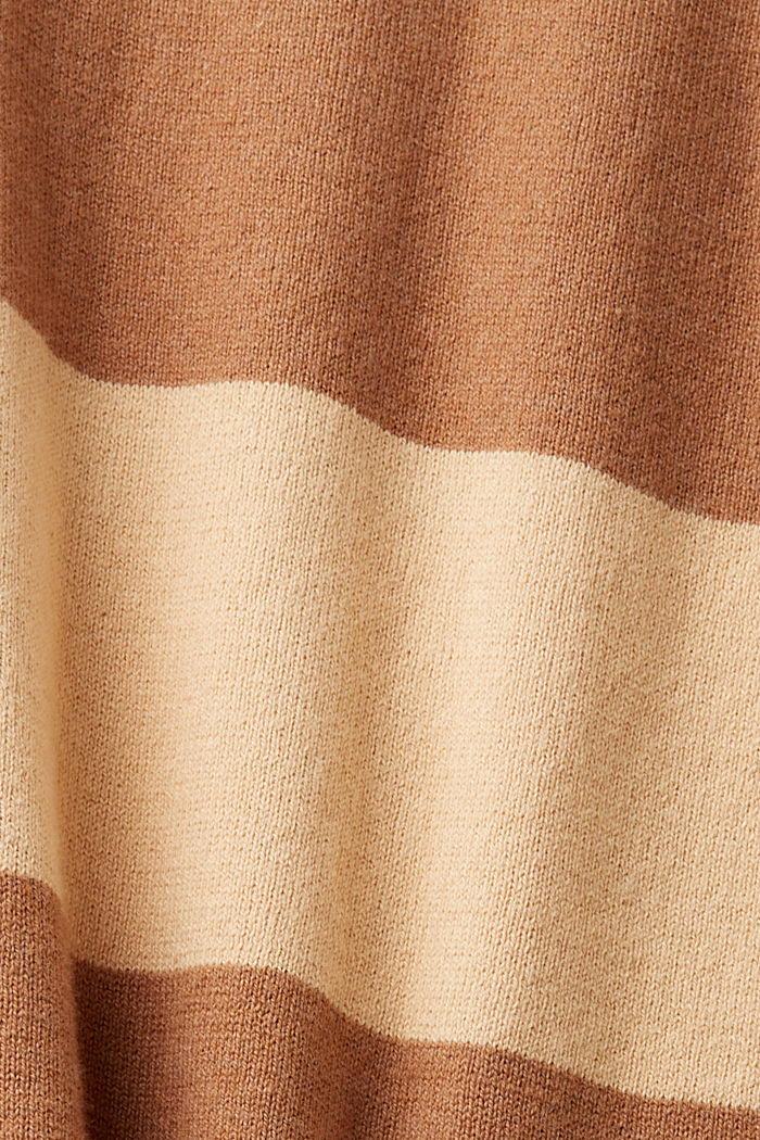 含羊絨成分的條紋套頭毛衣, LIGHT BROWN, detail-asia image number 5