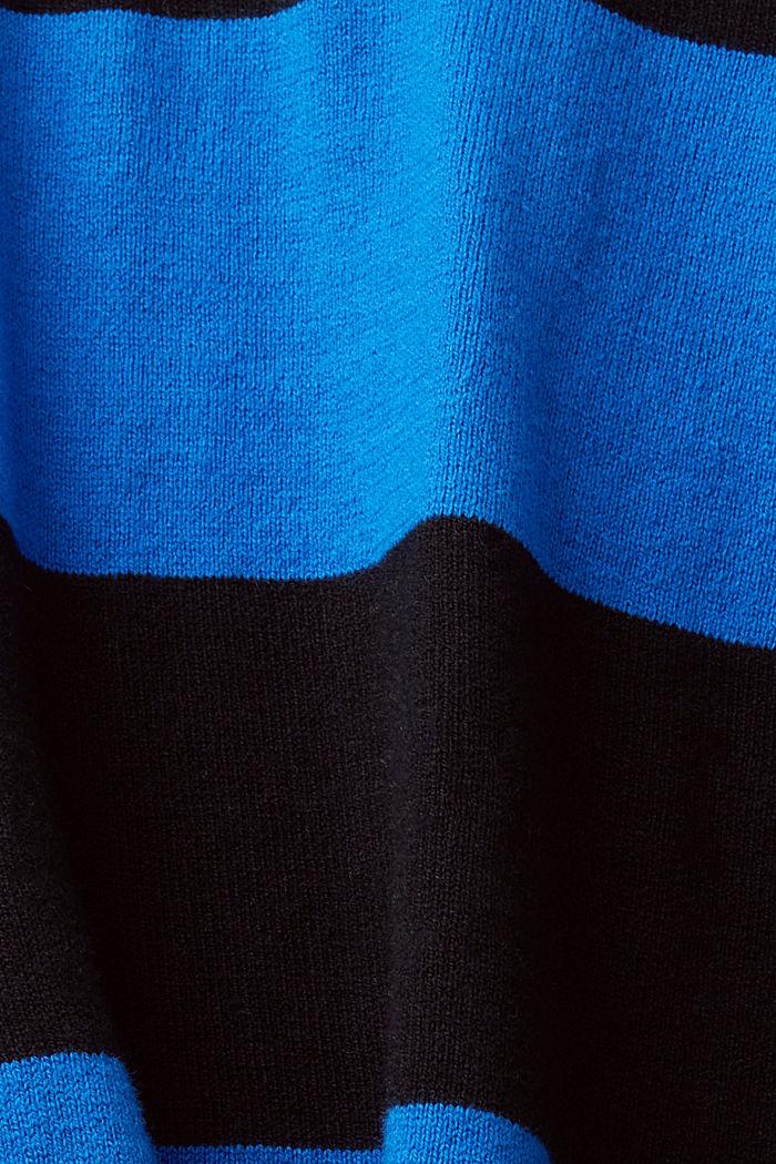 含羊絨成分的條紋套頭毛衣, 海軍藍, detail-asia image number 5