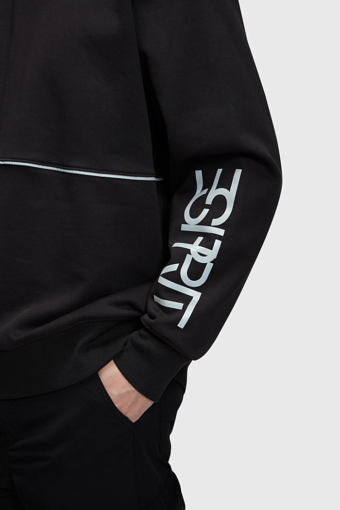 Oversized logo print sweatshirt, BLACK, detail-asia image number 3