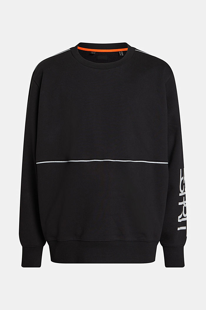 Oversized logo print sweatshirt, BLACK, detail-asia image number 4