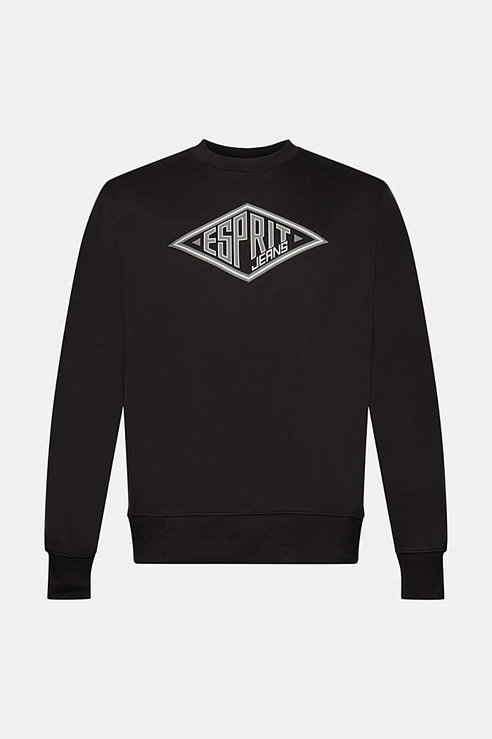 Logo print sweatshirt, BLACK, detail-asia image number 6