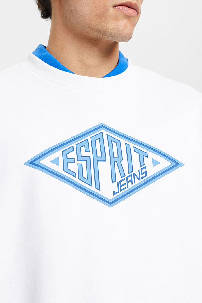Logo print sweatshirt, WHITE, detail-asia image number 2