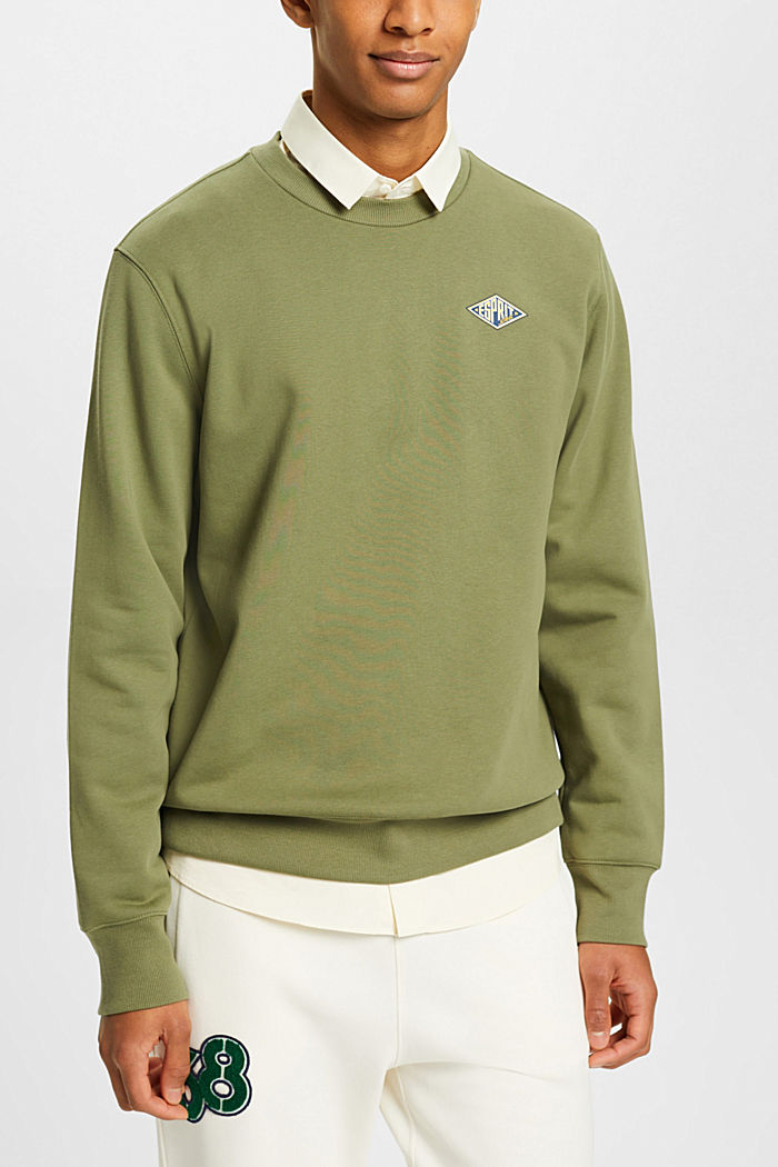 Sweatshirt with logo print on the back, OLIVE, detail-asia image number 0