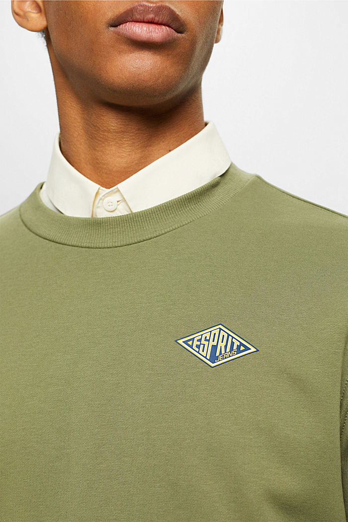 Sweatshirt with logo print on the back, OLIVE, detail-asia image number 3
