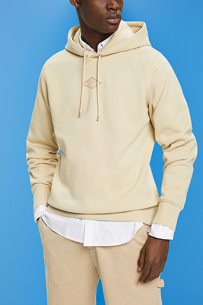 Hoodie with logo chest print, BEIGE 2, detail-asia image number 0