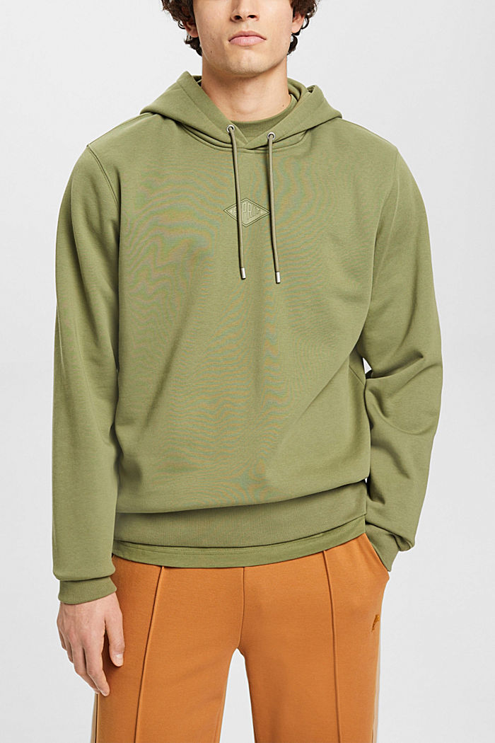 Hoodie with logo chest print, OLIVE, detail-asia image number 0
