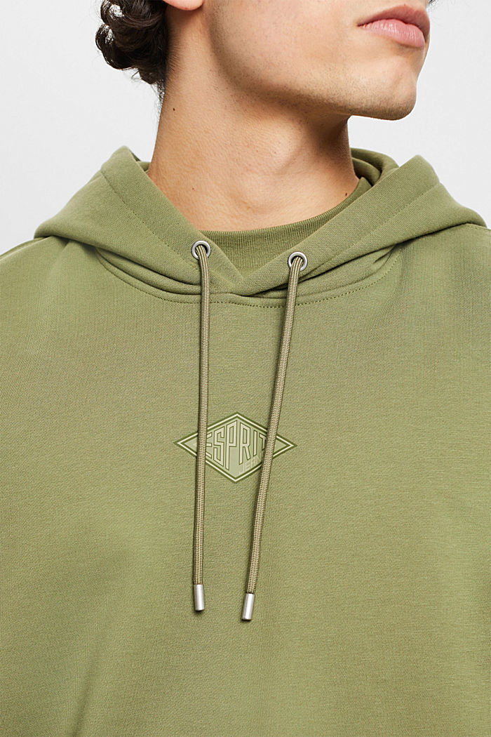 Hoodie with logo chest print, OLIVE, detail-asia image number 2