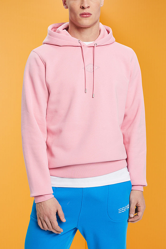 Hoodie with logo chest print, PINK 2, detail-asia image number 0