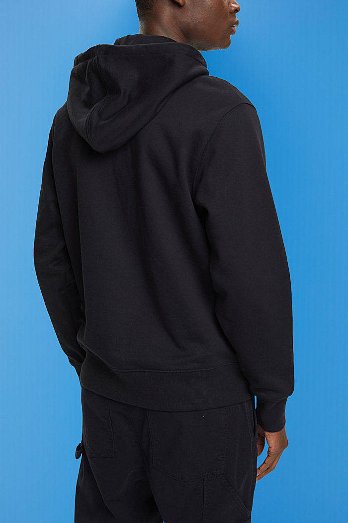 Full-length zip hoodie, BLACK, detail-asia image number 3