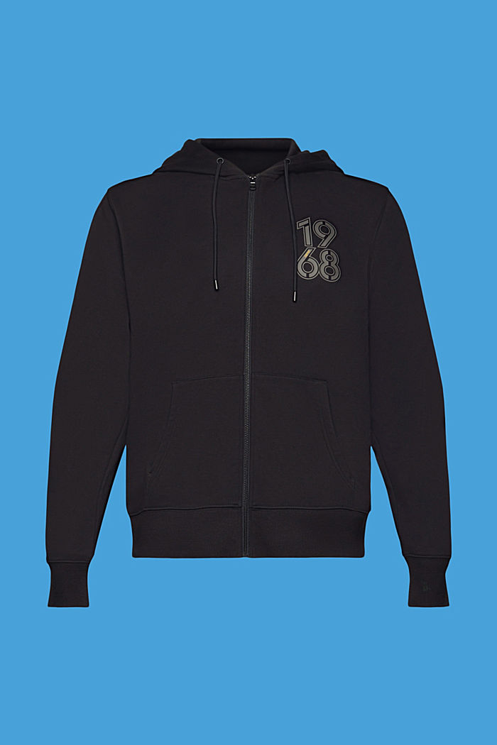 Full-length zip hoodie, BLACK, detail-asia image number 6
