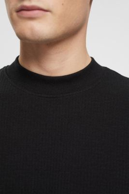 Ribbed long sleeve top, BLACK, detail-asia image number 3