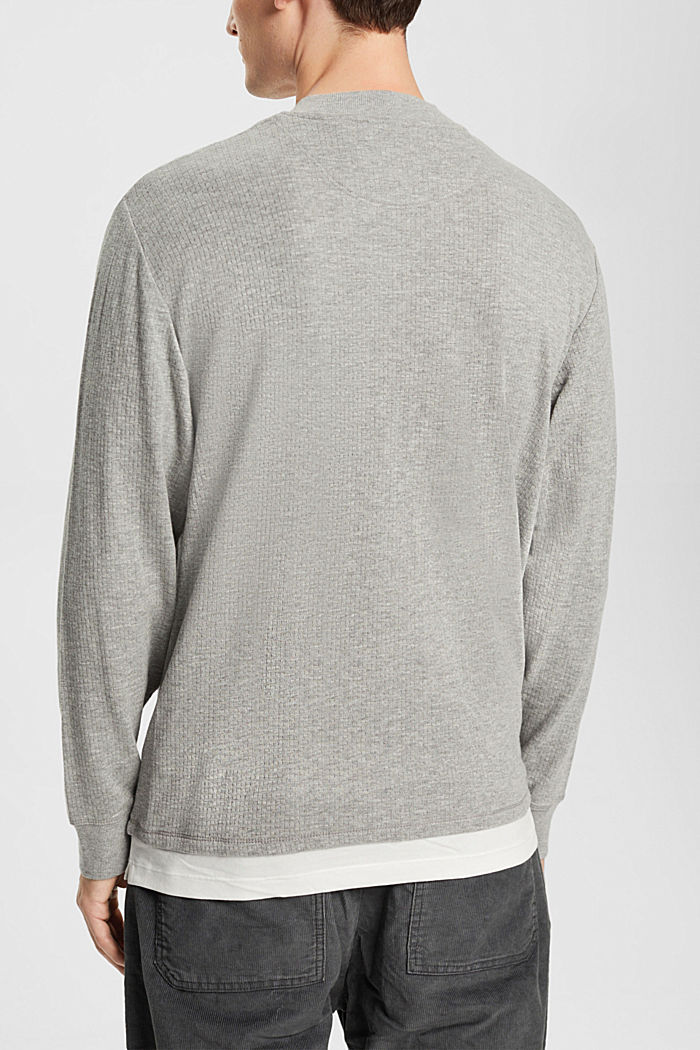 Ribbed long sleeve top, LIGHT GREY, detail-asia image number 3