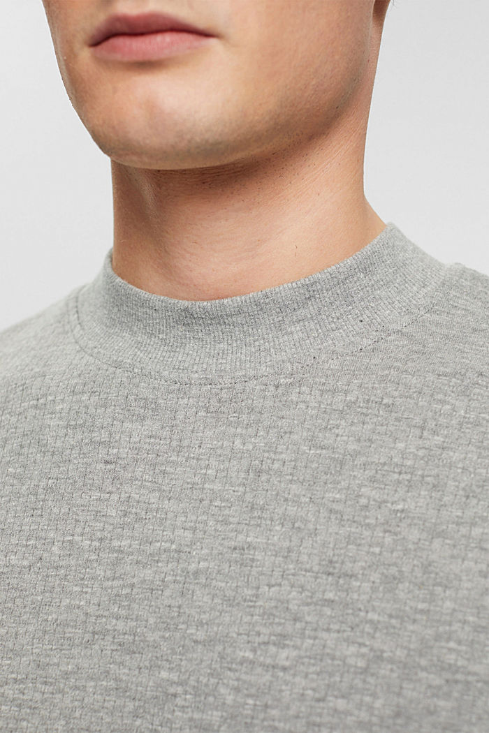 Ribbed long sleeve top, LIGHT GREY, detail-asia image number 2