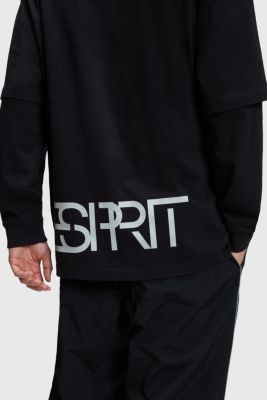 Oversized double-sleeve t-shirt, BLACK, detail-asia image number 3
