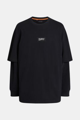 Oversized double-sleeve t-shirt, BLACK, detail-asia image number 4