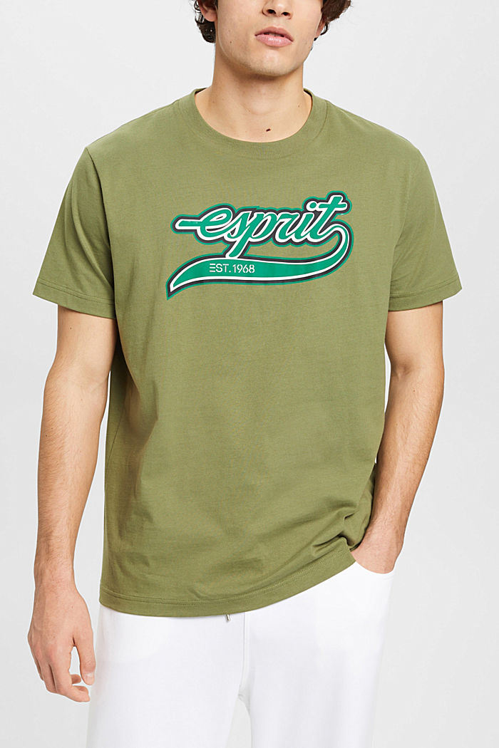 ‌復古LOGO標誌印花棉質T恤, 橄欖綠, detail-asia image number 0