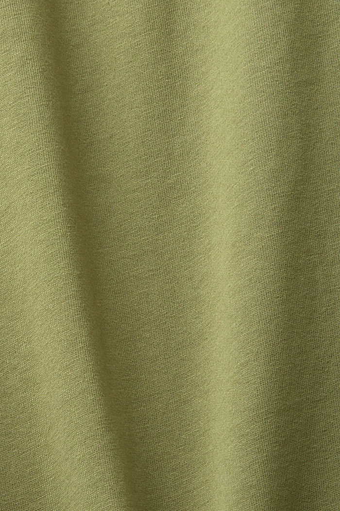 Retro logo print cotton t-shirt, OLIVE, detail-asia image number 5