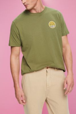 Cotton t-shirt with logo breast print