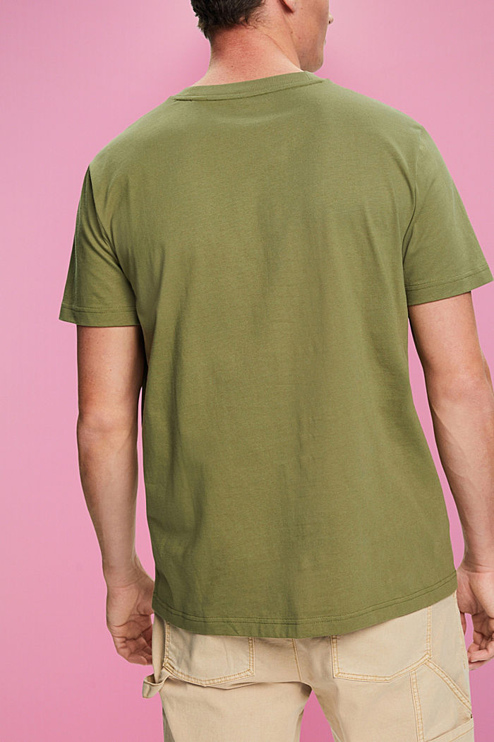 胸前LOGO標誌印花棉質T恤, 橄欖綠, detail-asia image number 1