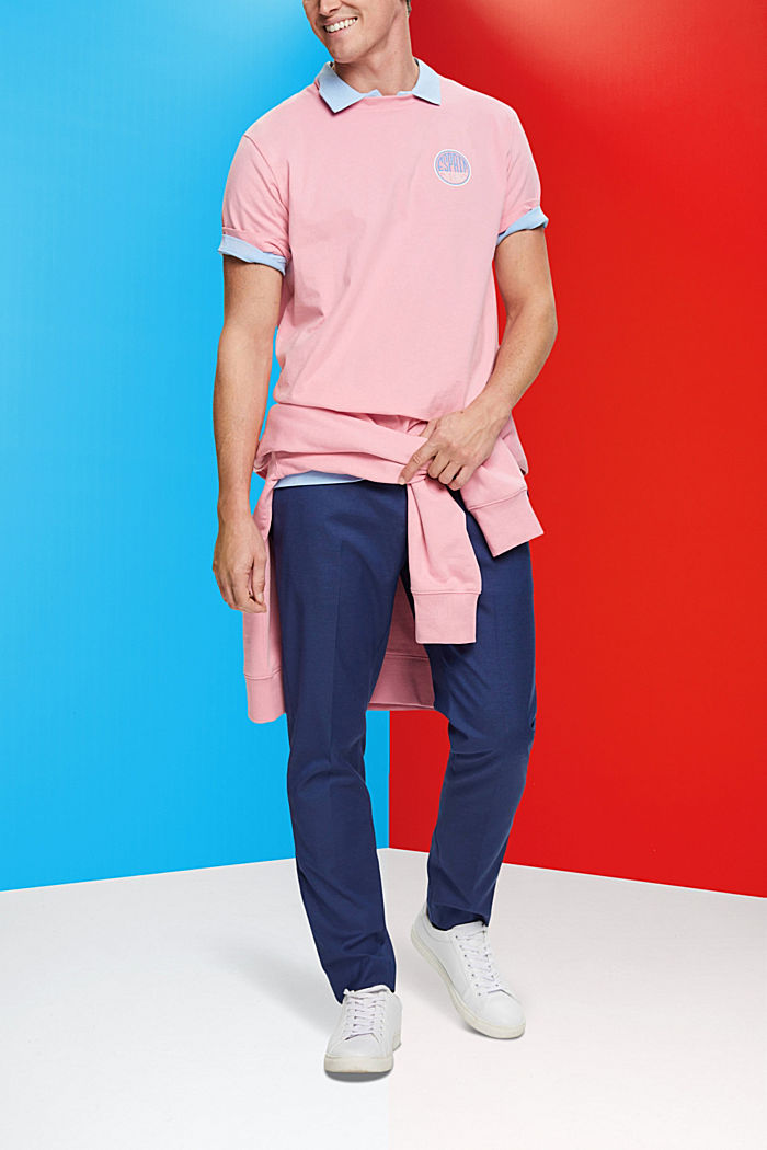 胸前LOGO標誌印花棉質T恤, 粉紅色, detail-asia image number 1