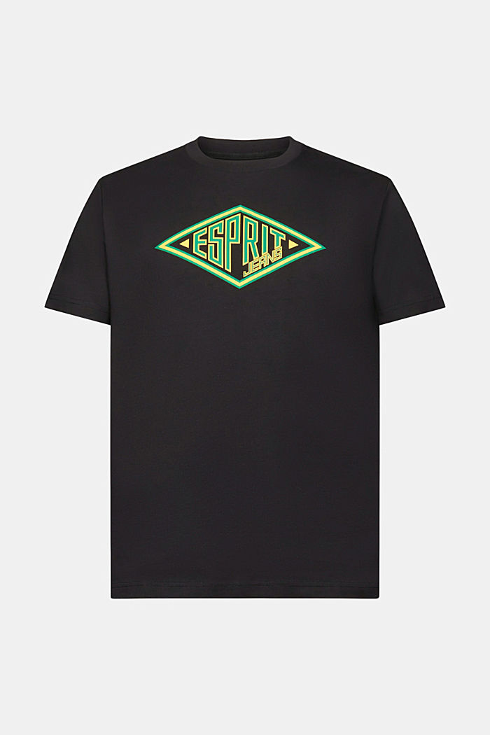 Logo print cotton t-shirt, BLACK, detail-asia image number 6