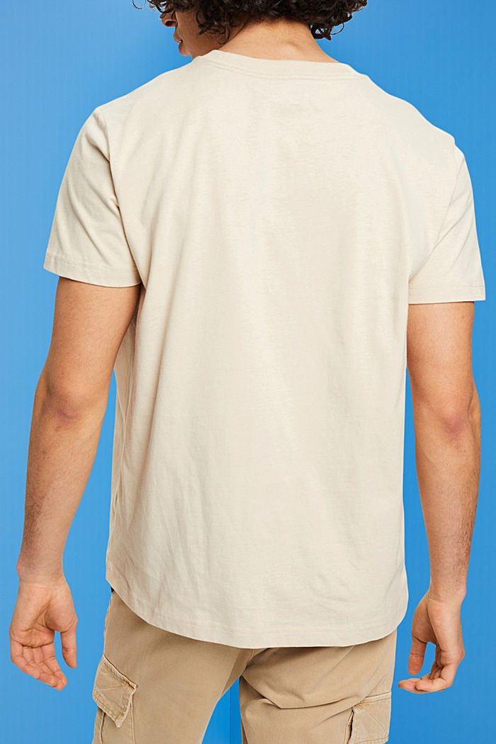 LOGO標誌印花棉質T恤, 淺灰褐色, detail-asia image number 3