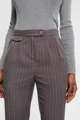 Cropped trousers with pinstripes, MEDIUM GREY, detail-asia image number 3
