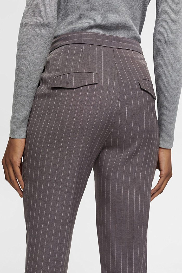 Cropped trousers with pinstripes, MEDIUM GREY, detail-asia image number 4