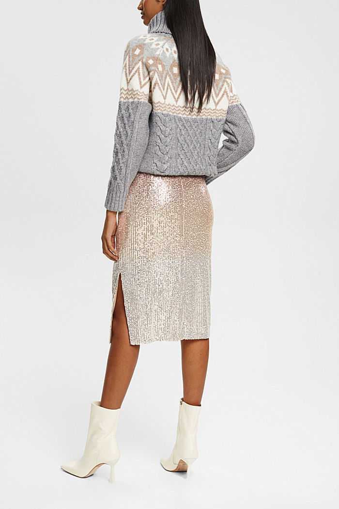 Sequined midi skirt, DUSTY NUDE, detail-asia image number 3