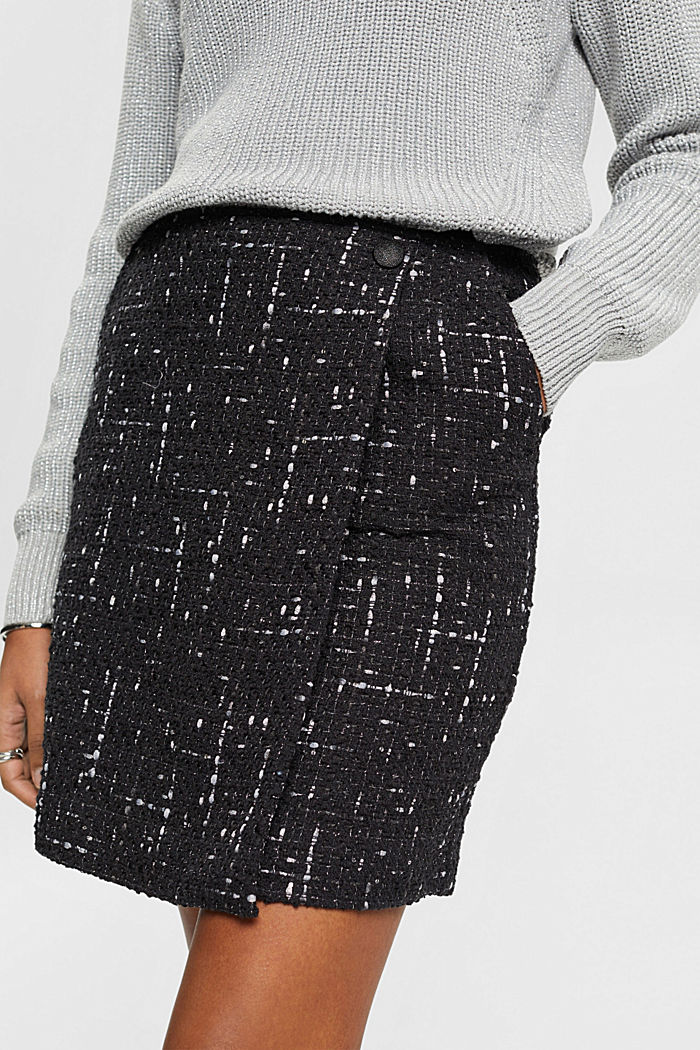 Bouclé mini skirt, BLACK, detail-asia image number 2