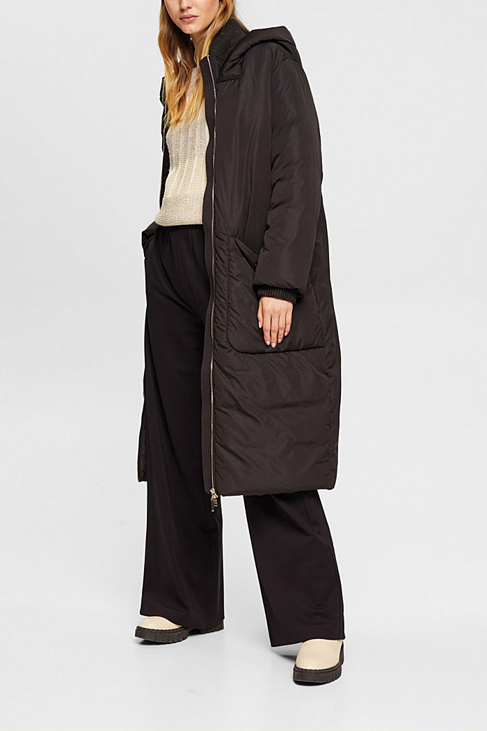 Long, oversized coat, BLACK, detail-asia image number 2