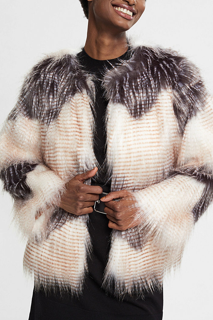 Faux fur jacket, DUSTY NUDE, detail-asia image number 0