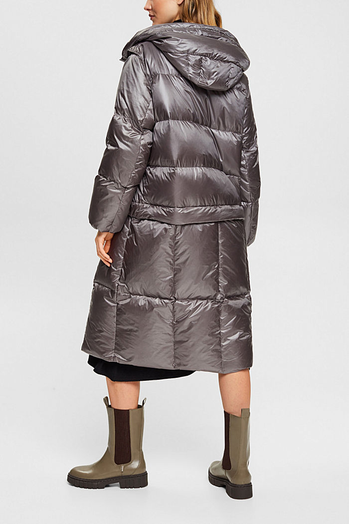 4-in-1 quilted coat with recycled down filling, GUNMETAL, detail-asia image number 1