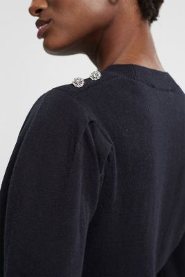 Jumper with jewellery buttons, BLACK, detail-asia image number 3