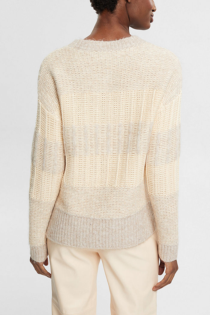 Structured jumper with sequins, OFF WHITE, detail-asia image number 1