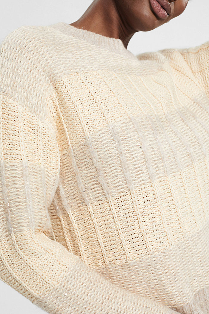 Structured jumper with sequins, OFF WHITE, detail-asia image number 3
