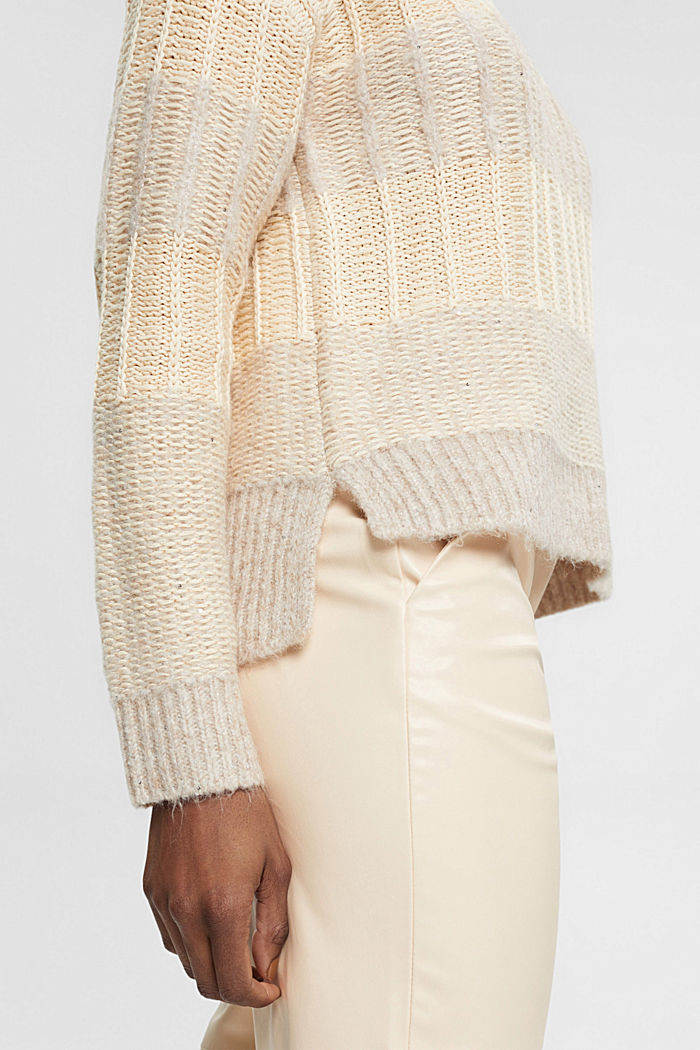 Structured jumper with sequins, OFF WHITE, detail-asia image number 5